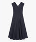 Another Tomorrow V Neck Day Dress in Midnight – Cotton Women's Dress