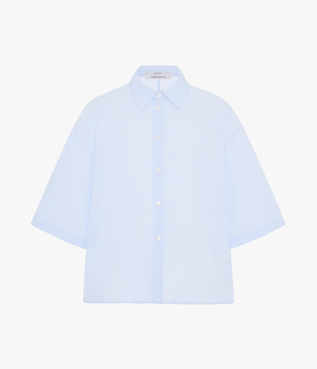 Another Tomorrow Voile Short Sleeve Shirt in Sky – Cotton Women's Shirt