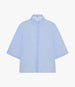 Another Tomorrow Voile Short Sleeve Shirt in Sky – Cotton Women's Trousers