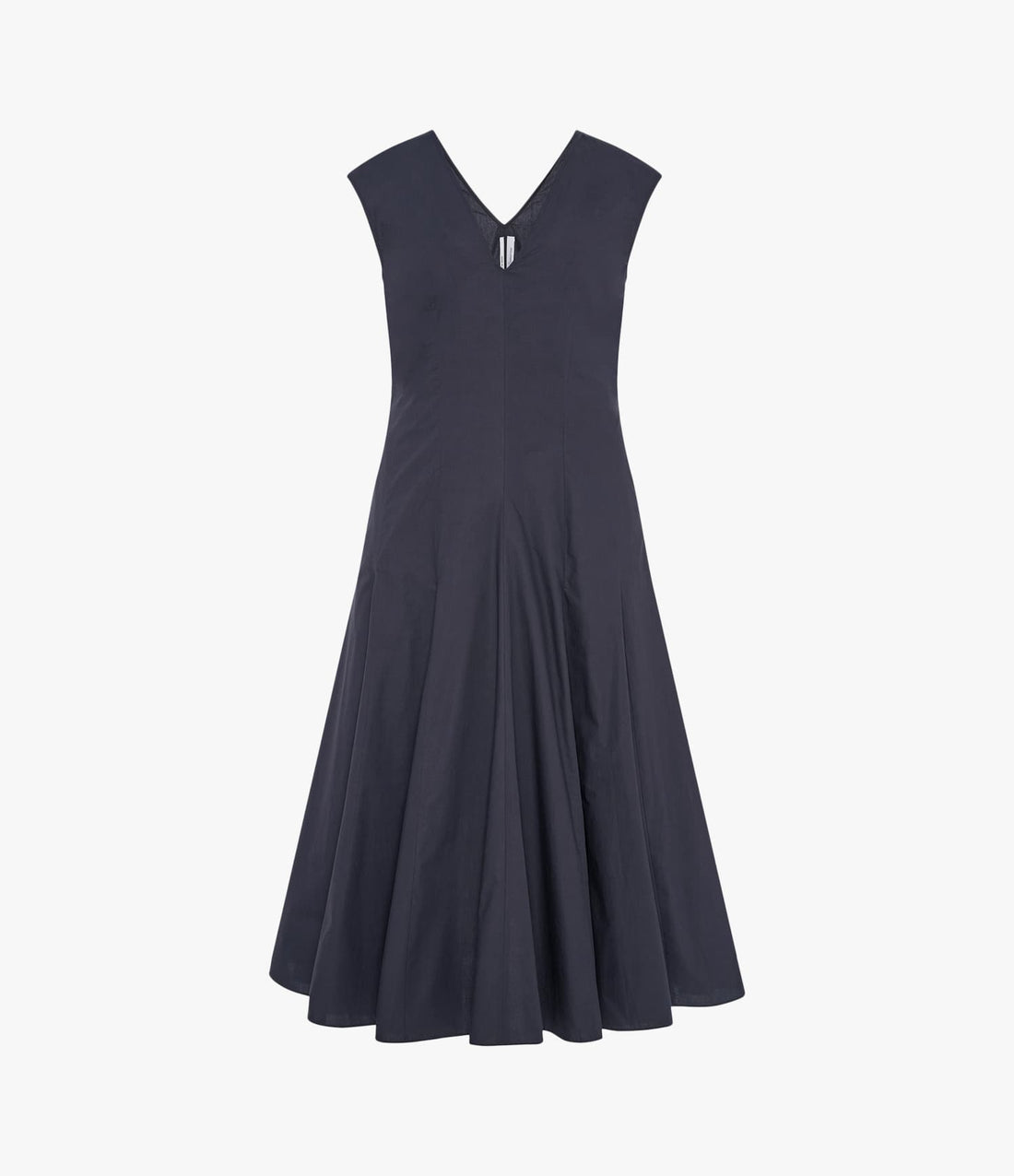 Another Tomorrow V Neck Day Dress in Midnight – Cotton Women's Dress