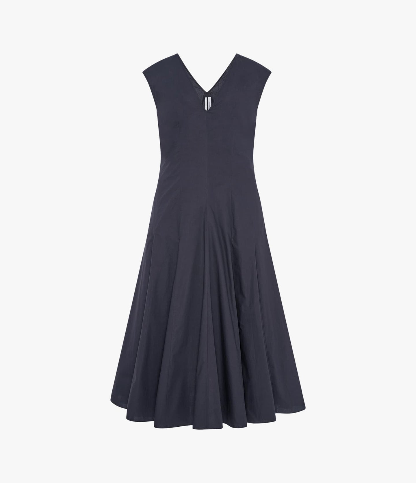 Another Tomorrow V Neck Day Dress in Midnight – Cotton Women's Dress