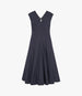 Another Tomorrow V Neck Day Dress in Midnight – Cotton Women's Dress