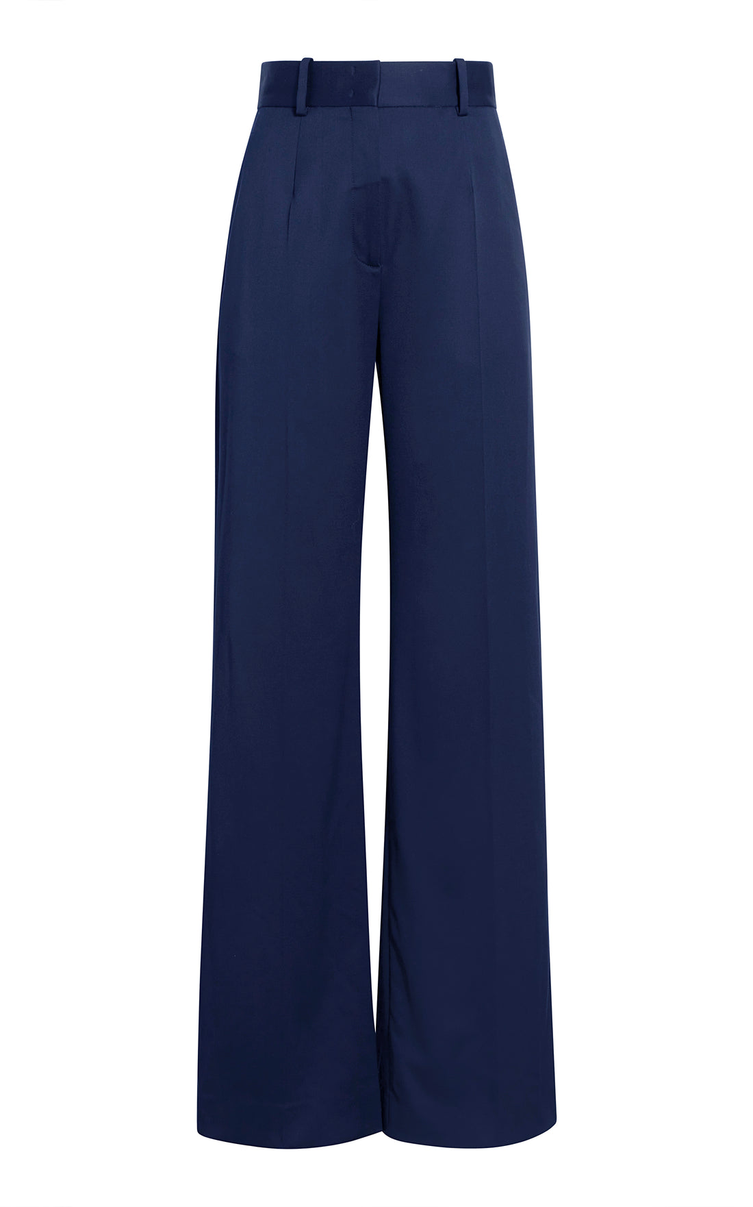 Another Tomorrow Wide Leg Suit Pant in Navy – Wool Women's Trousers