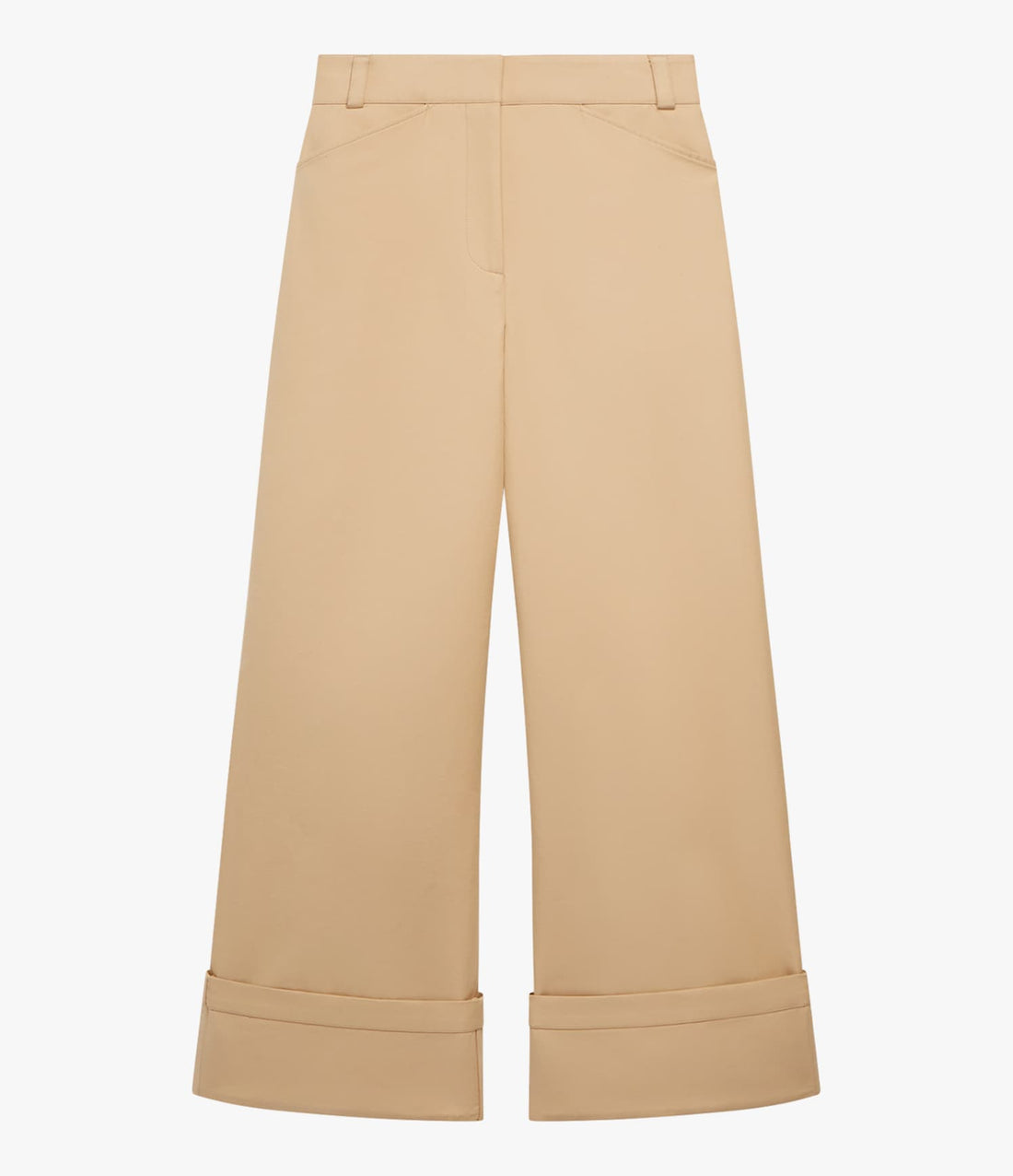 Another Tomorrow Wide Cuff Pant in Khaki – Cotton Women's Trousers