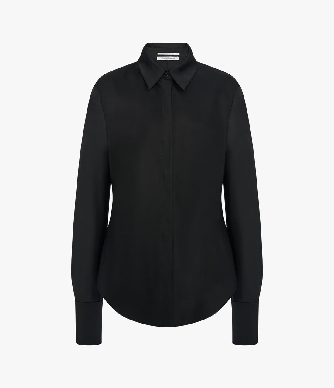 Another Tomorrow Wool Bias Shirt in Black – Wool Women's Top