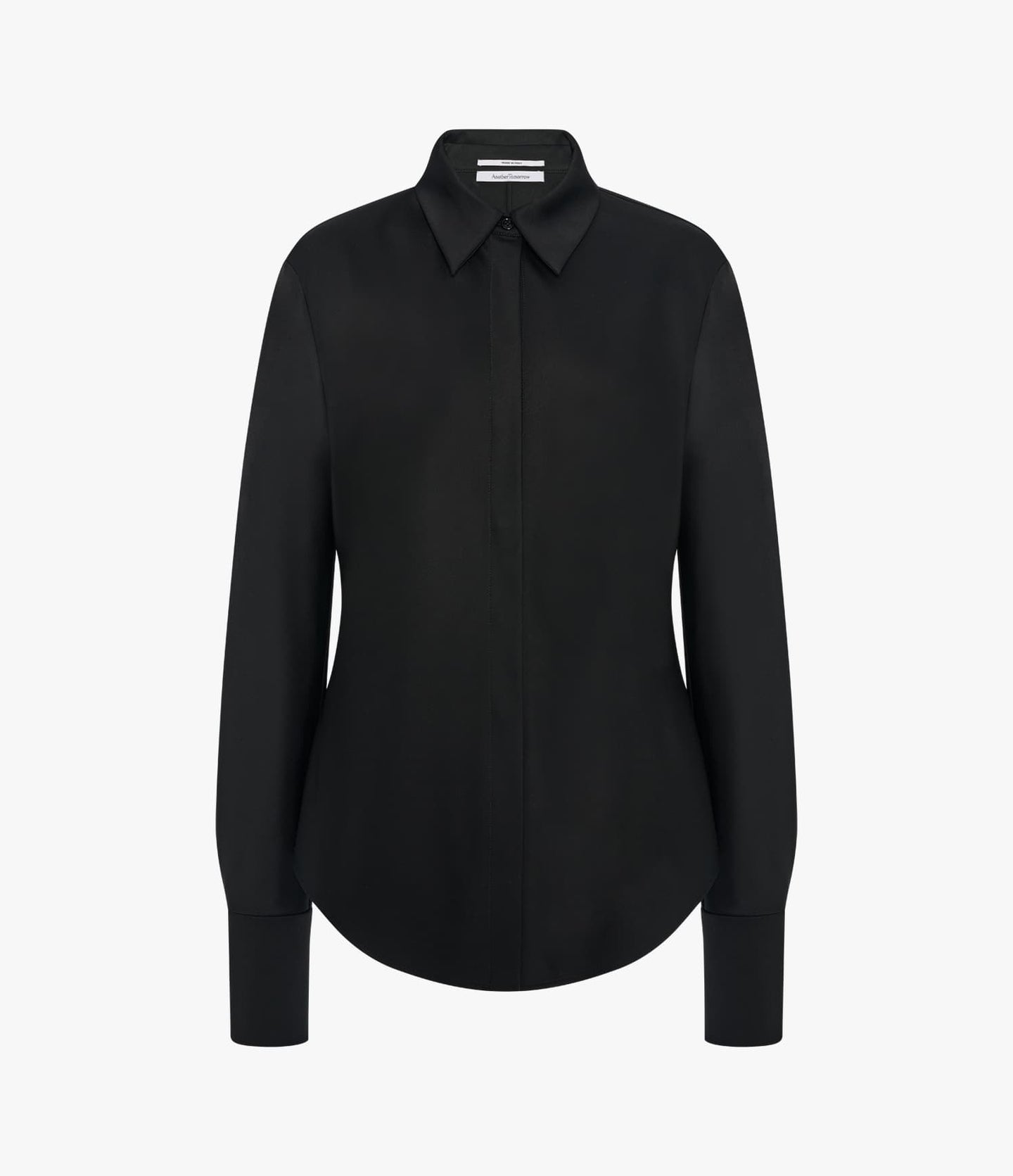 Another Tomorrow Wool Bias Shirt in Black – Wool Women's Top