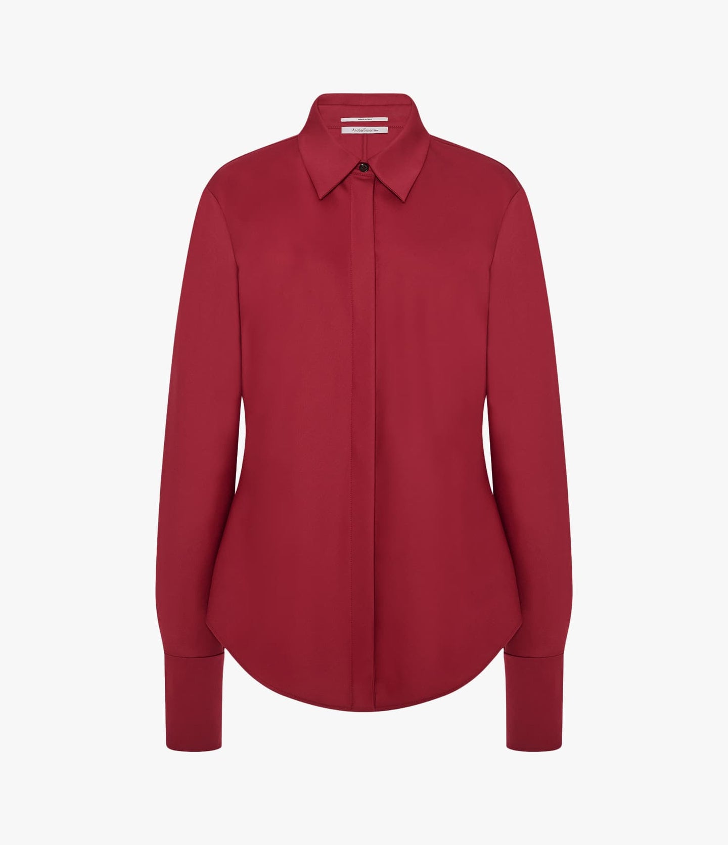 Another Tomorrow Wool Bias Shirt in Pinot Noir – Wool Women's Top