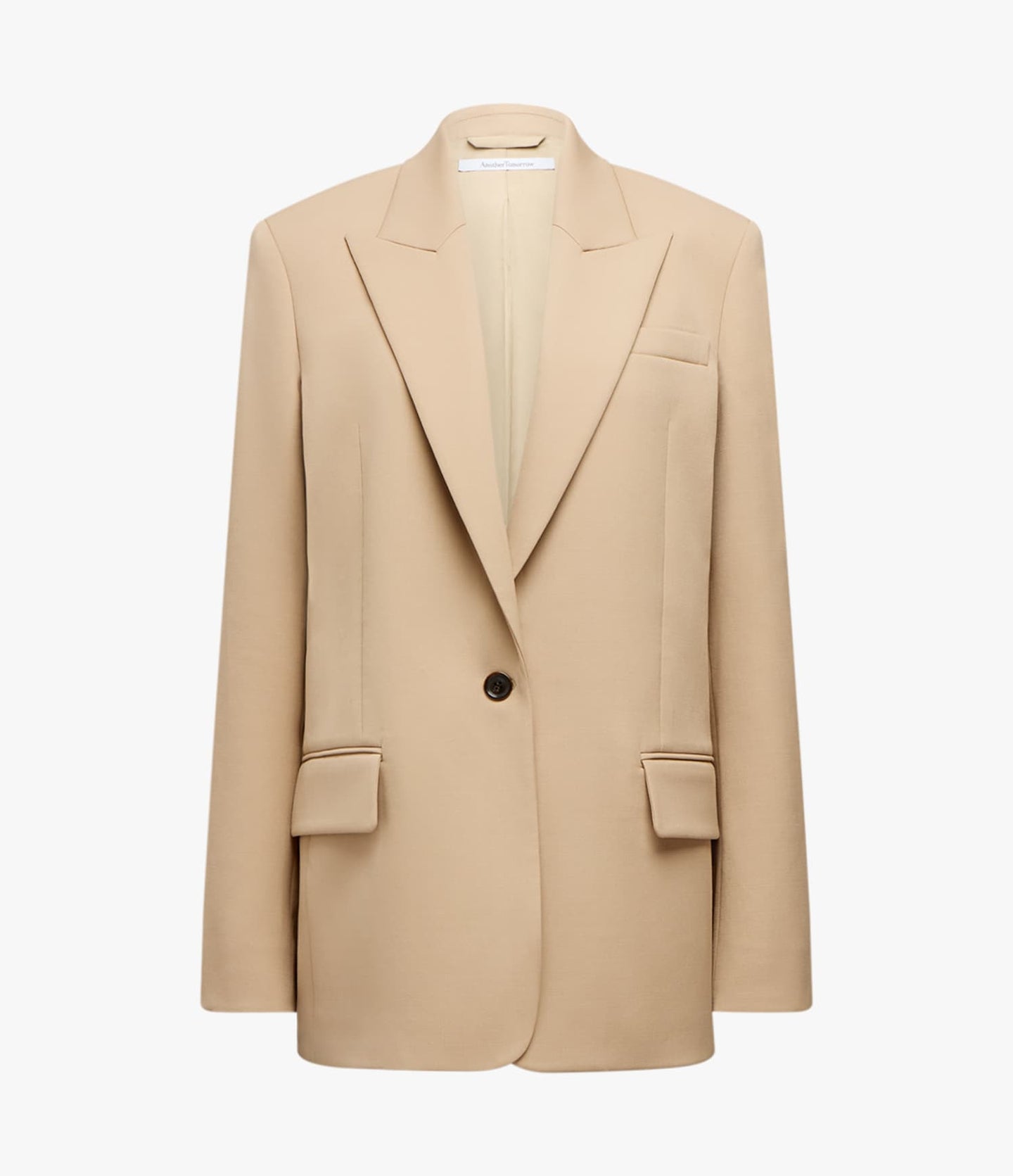 Another Tomorrow Wool Tailored Jacket in Camel – Wool Women's Jacket