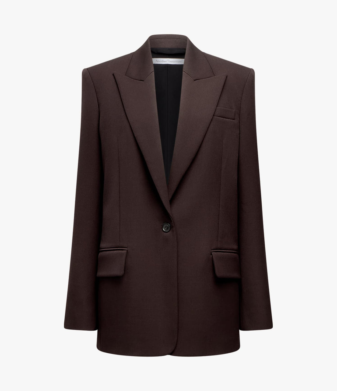 Another Tomorrow Wool Tailored Jacket in Dark Chocolate – Wool Women's Jacket