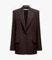 Another Tomorrow Wool Tailored Jacket in Dark Chocolate – Wool Women's Jacket
