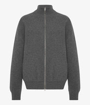 Zip Cardigan | Grey Melange