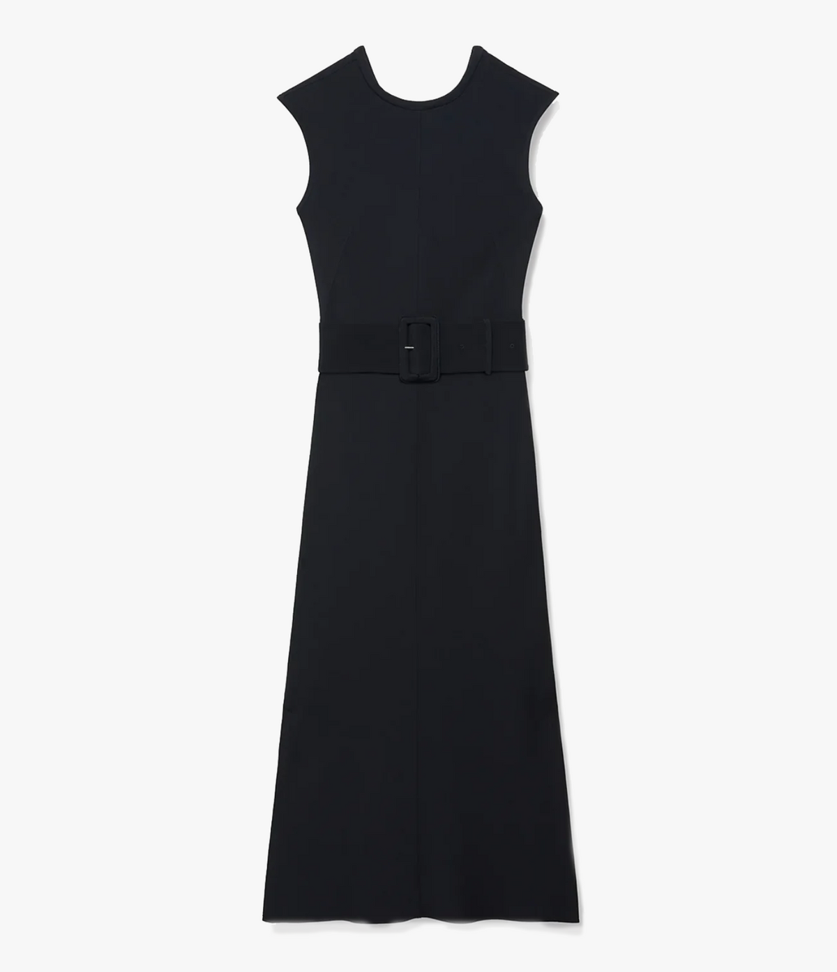 Another Tomorrow Bias Belted Dress in Black – Crêpe Women's Dress