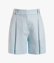 Linen Pleated Short | French Blue