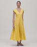Another Tomorrow V Neck Day Dress in Sun – Cotton Women's Dress