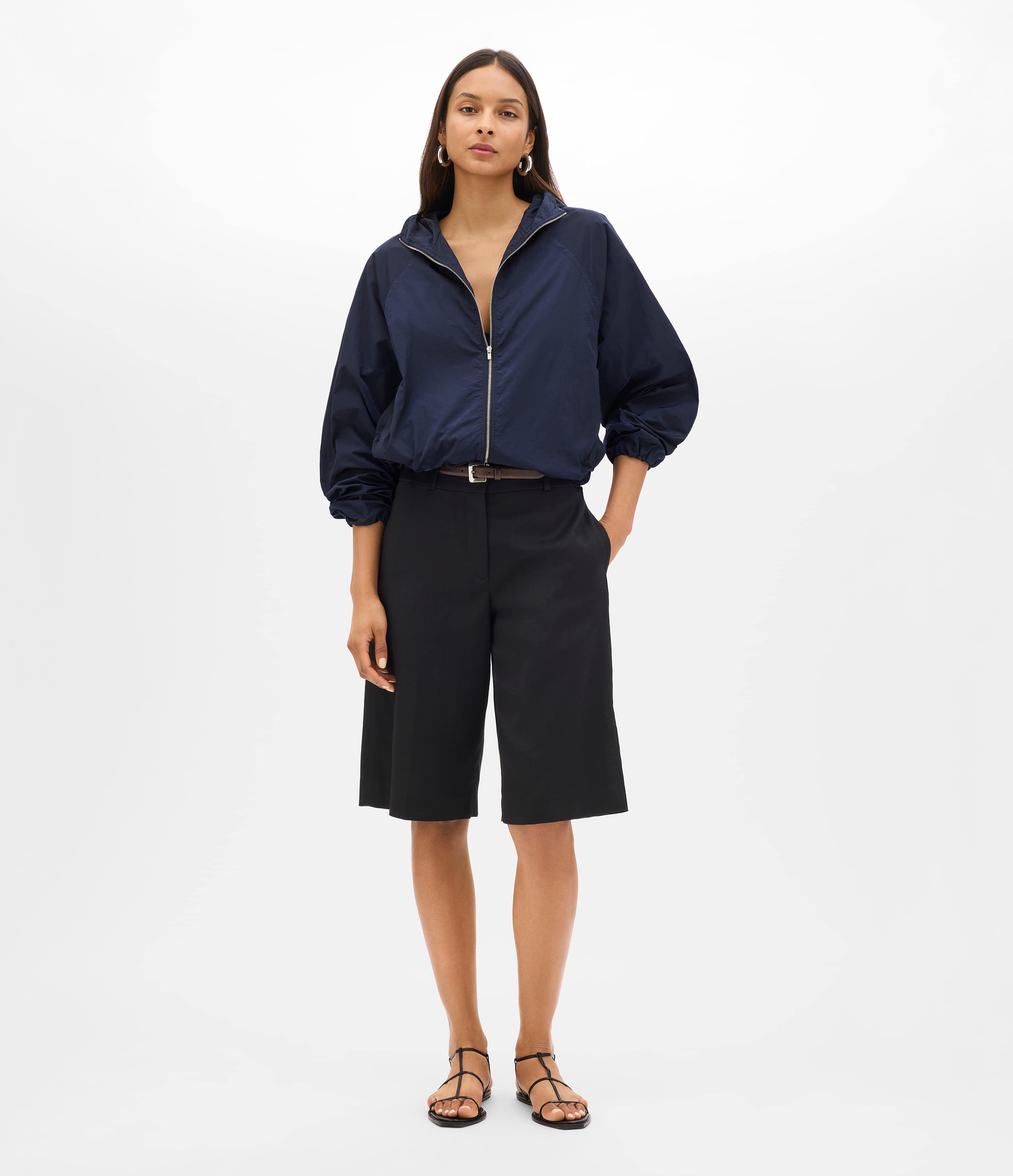 Recycled Nylon Short Blouson | Navy – Another Tomorrow