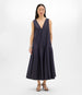 Another Tomorrow Full Skirt Dress in Midnight – Cotton Women's Dress
