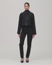 Eyelet Cropped Jacket | Black