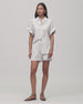 Short Sleeve Shirt | White/Navy Stripe