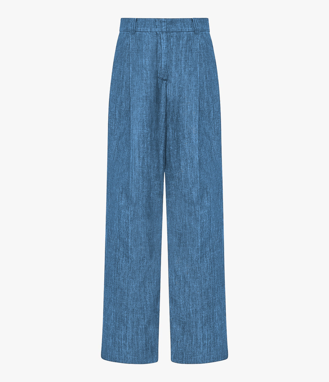 Chambray Relaxed Wide Leg Pant | Medium Blue