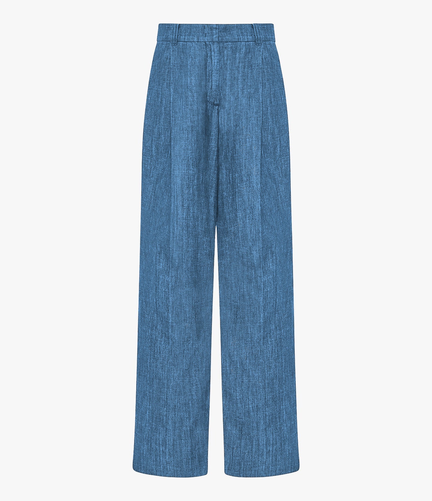 Chambray Relaxed Wide Leg Pant | Medium Blue
