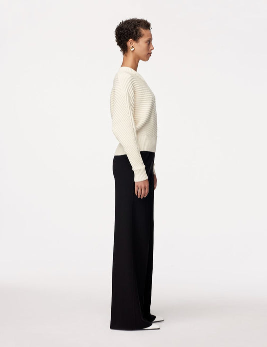 Another Tomorrow Merino Wool Dolman Sweater in Ivory – Wool Women's Knitwear