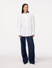 Another Tomorrow Detachable Bandana Blouse in White – Cotton Women's Top