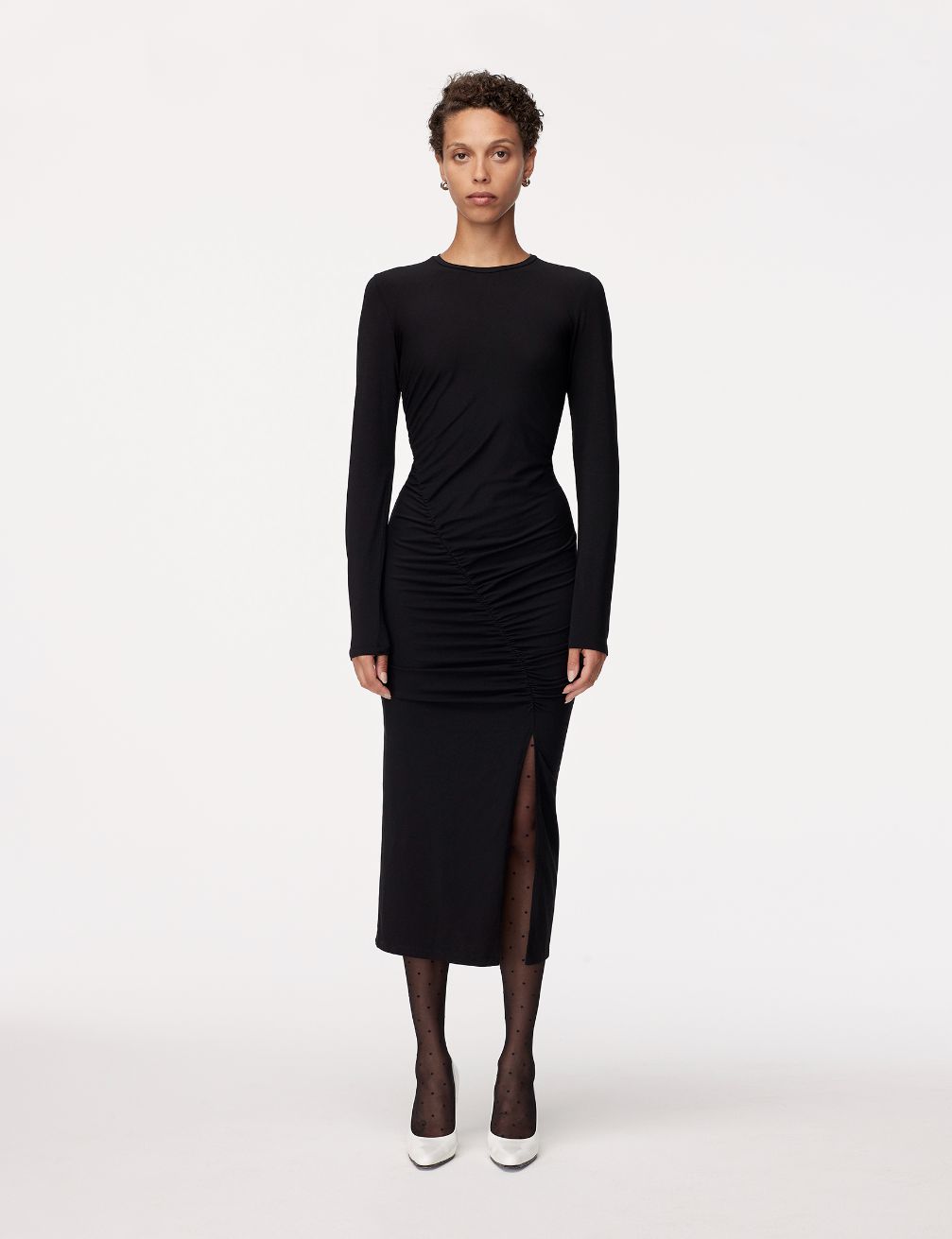 another tomorrow black dress Gathered Halter Dress