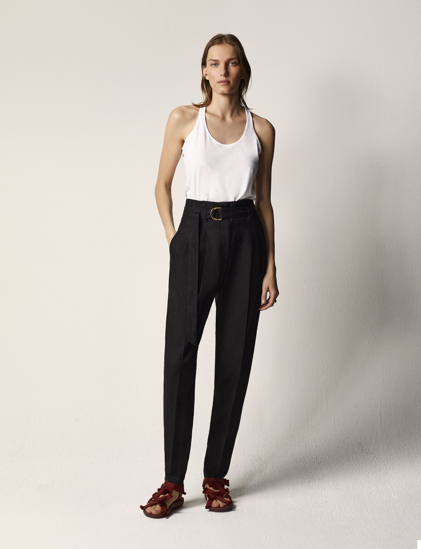 Another Tomorrow Relaxed Tank in White – Cotton Women's Top