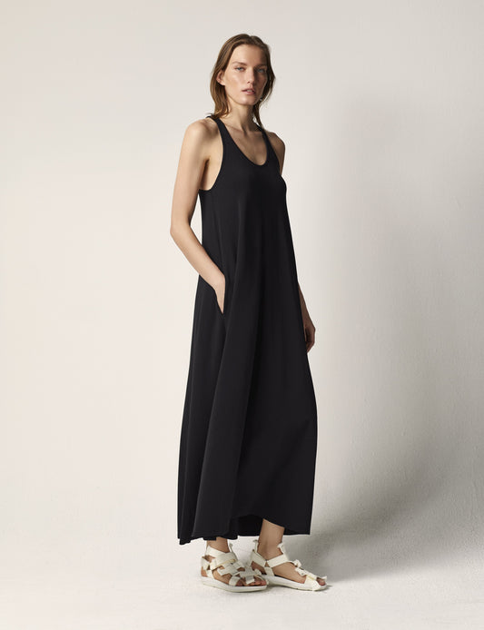 Another Tomorrow Racerback Dress in Black – Cotton Women's Dress