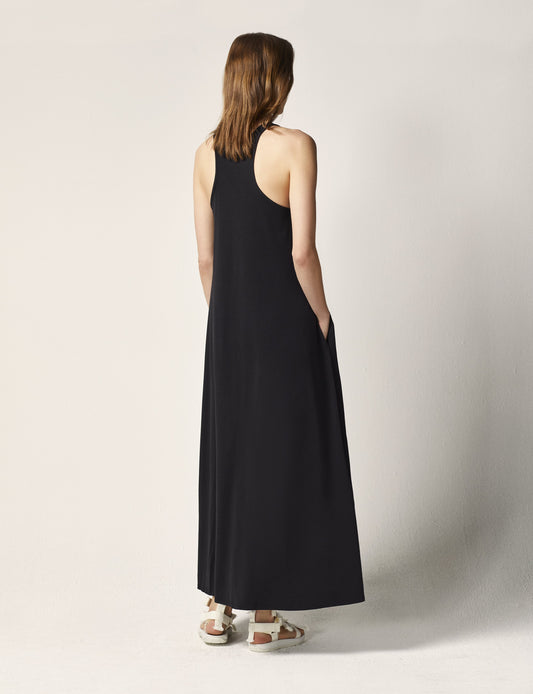 Another Tomorrow Racerback Dress in Black – Cotton Women's Dress
