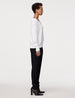 Another Tomorrow Draped Knit V-Neck Sweater in White – Cotton Women's Knitwear