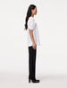 Another Tomorrow Tulip Sleeve Blouse in White – Viscose Women's Top