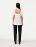 Another Tomorrow Tulip Sleeve Blouse in White – Viscose Women's Top