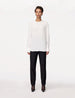 Another Tomorrow Silk Detachable Bandana Blouse in White – Silk Women's Top