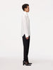 Another Tomorrow Silk Detachable Bandana Blouse in White – Silk Women's Top