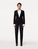 Another Tomorrow Doppio Cropped Blazer in Black – Wool Women's Jacket