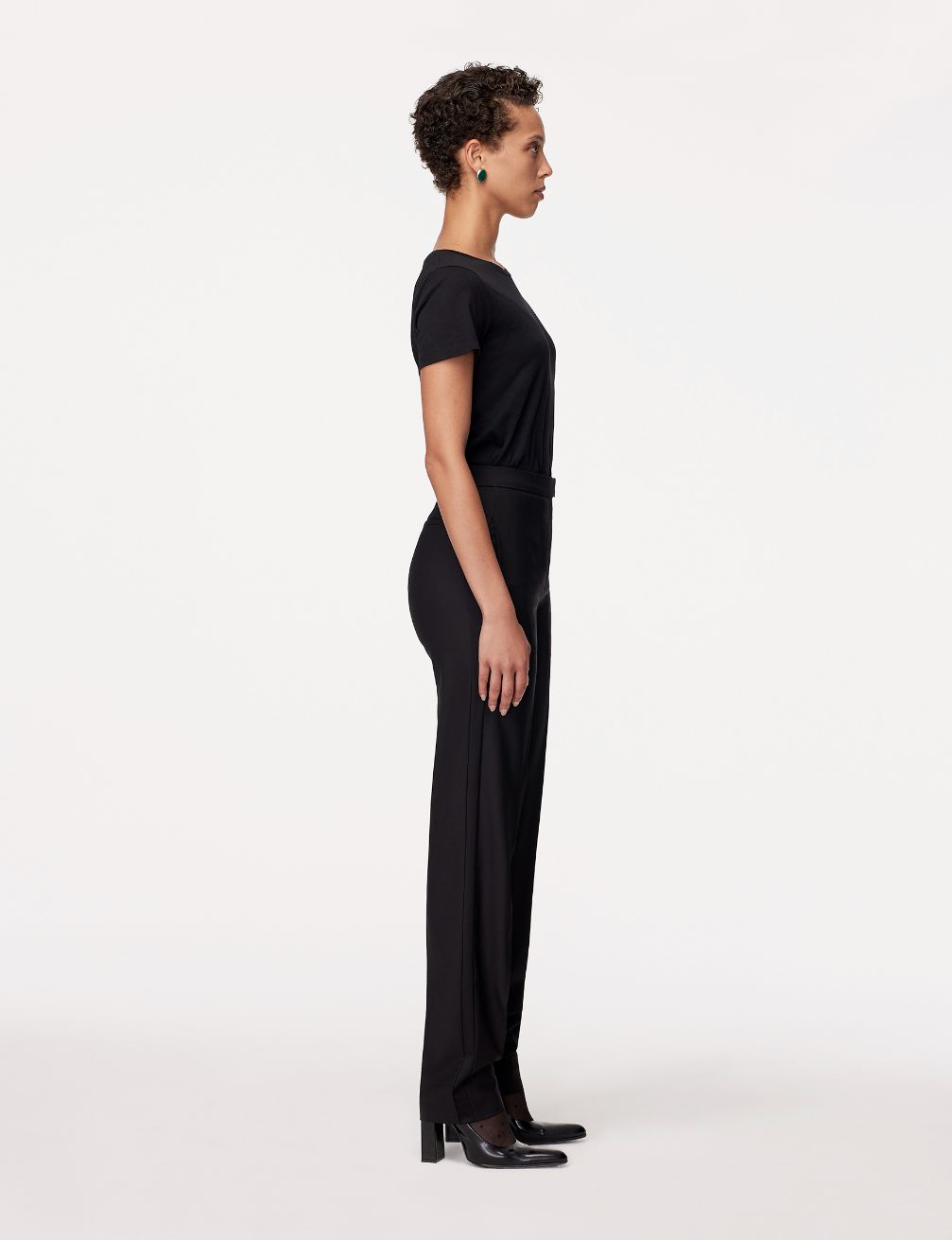 Another Tomorrow Tuxedo Pant in Black – Wool Women's Trousers