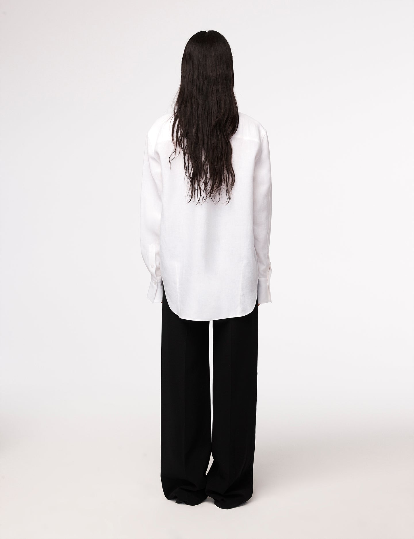 Another Tomorrow Linen Oversized Men's Shirt in White – Linen