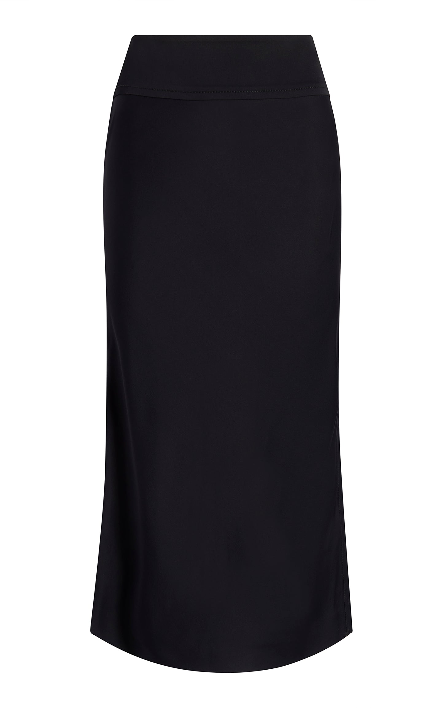 Another Tomorrow Bias Slip Skirt in Black – Viscose Women's Skirt