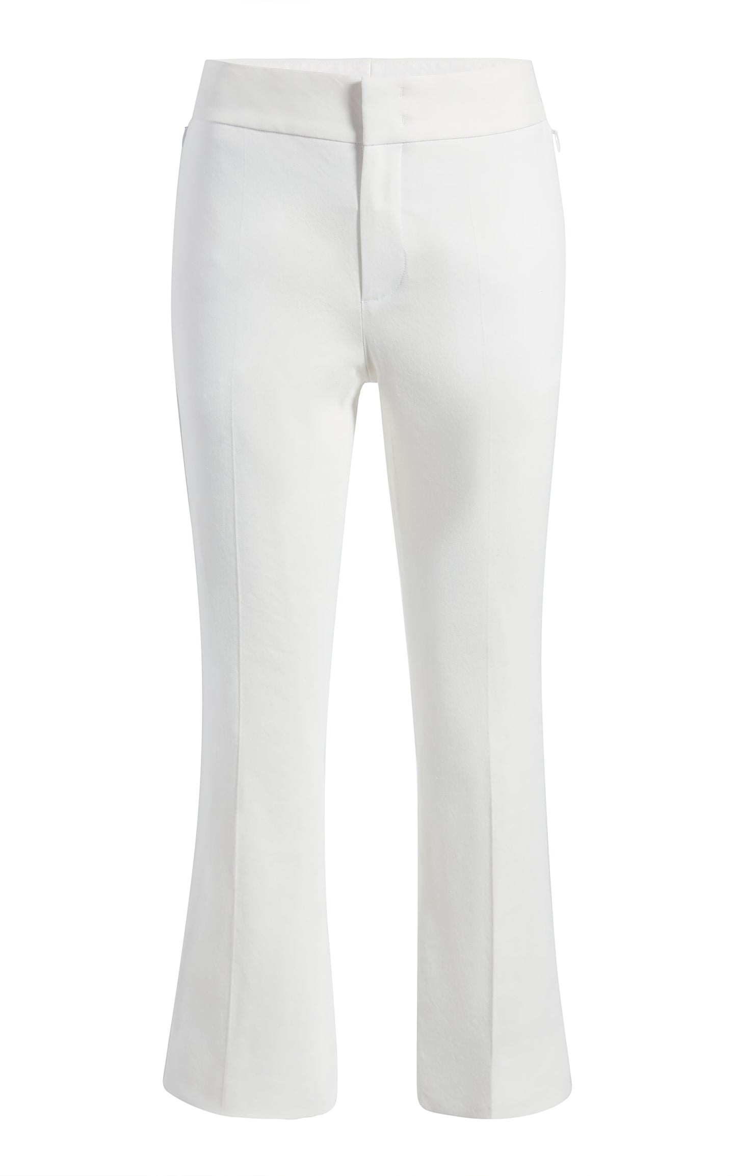 Another Tomorrow Crop Flare Trouser in Off White – Viscose Women's Trousers