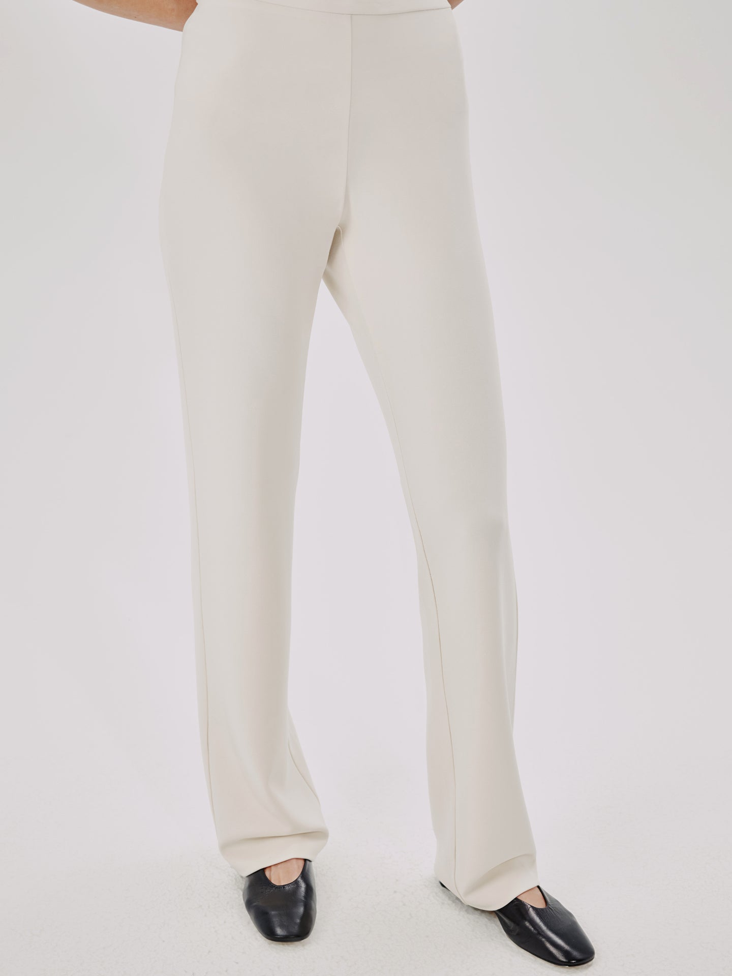 Another Tomorrow Jersey Pant in Cream – Viscose Women's Trousers
