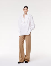 Exaggerated Bib Blouse | White
