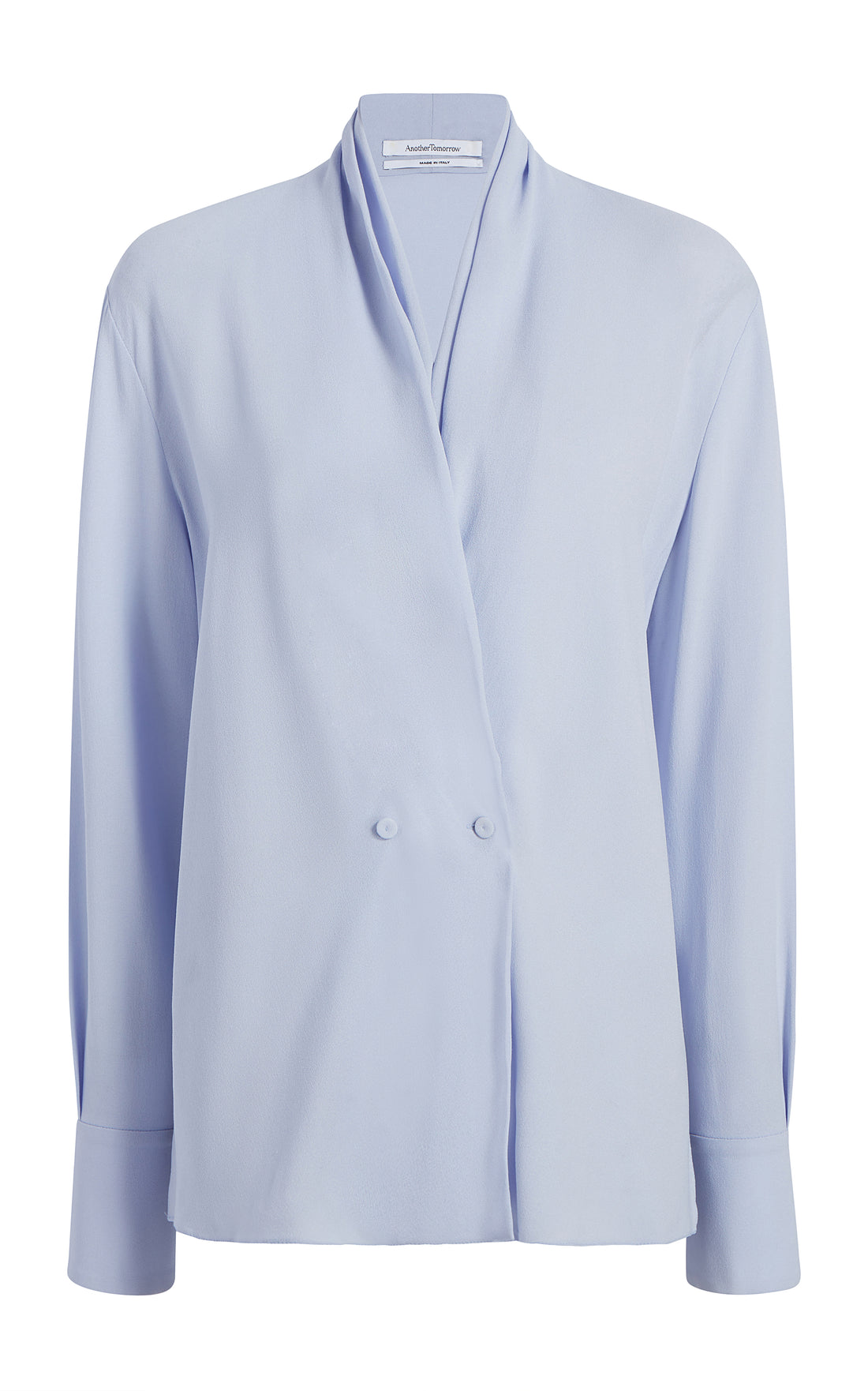 Another Tomorrow Gathered Neckline Blouse in Lilac – Viscose Women's Top