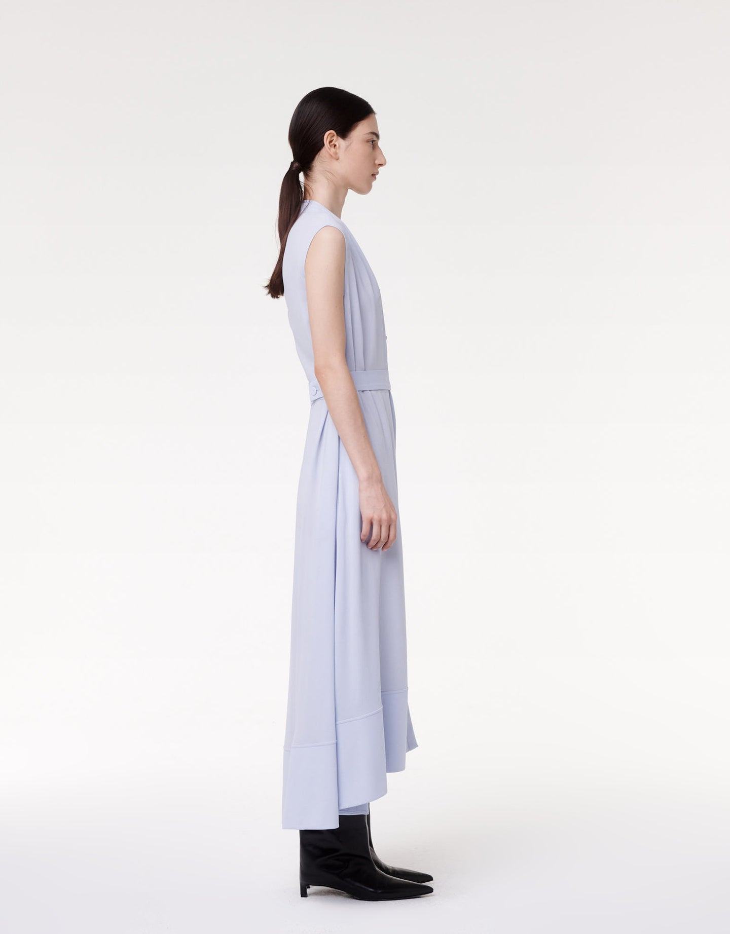 Another Tomorrow Gathered Neckline Dress in Lilac – Viscose Women's Dress