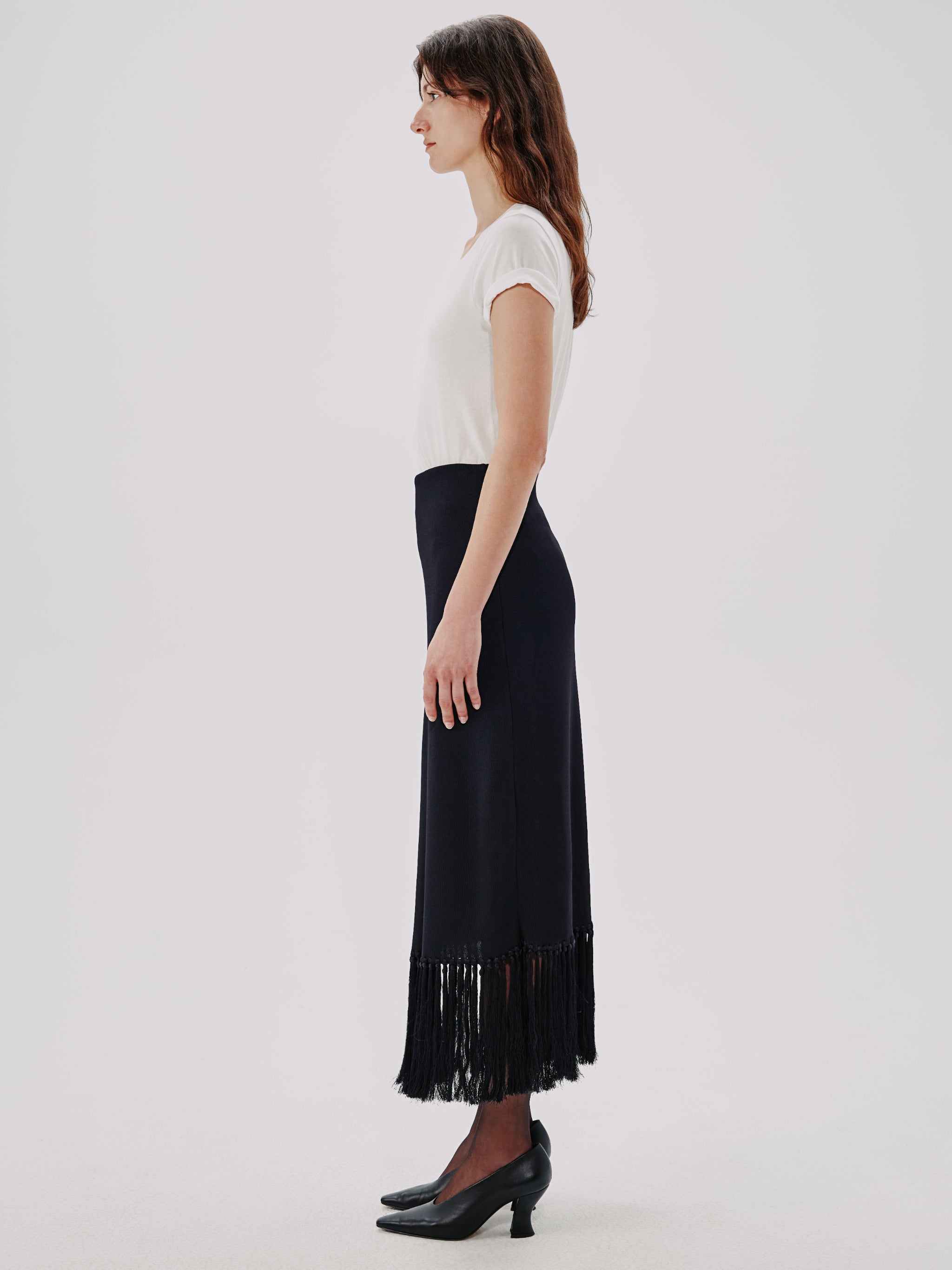 Fringe skirt outlet black