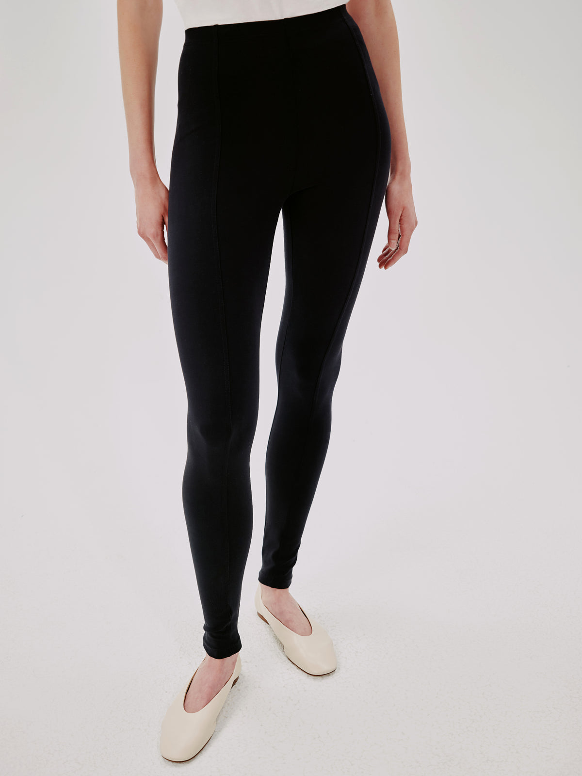 Another Tomorrow Seamed Legging in Black – Jersey Women's Trousers