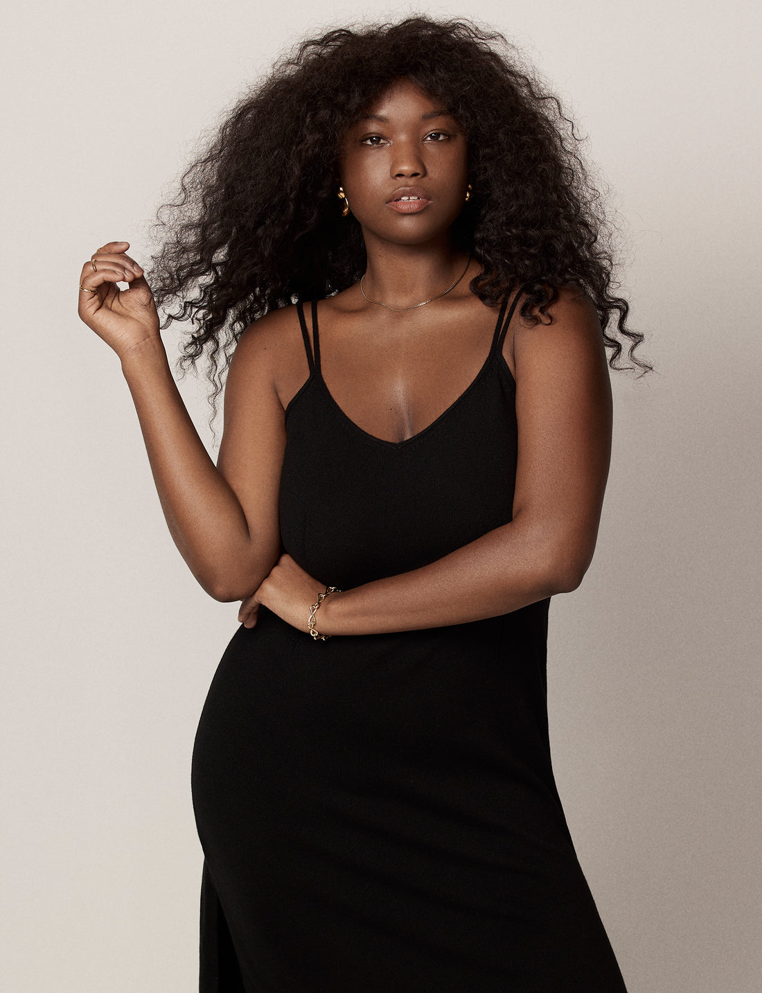 Cashmere Slip Dress | Black Another Tomorrow Cashmere Slip Dress | Black Another Tomorrow