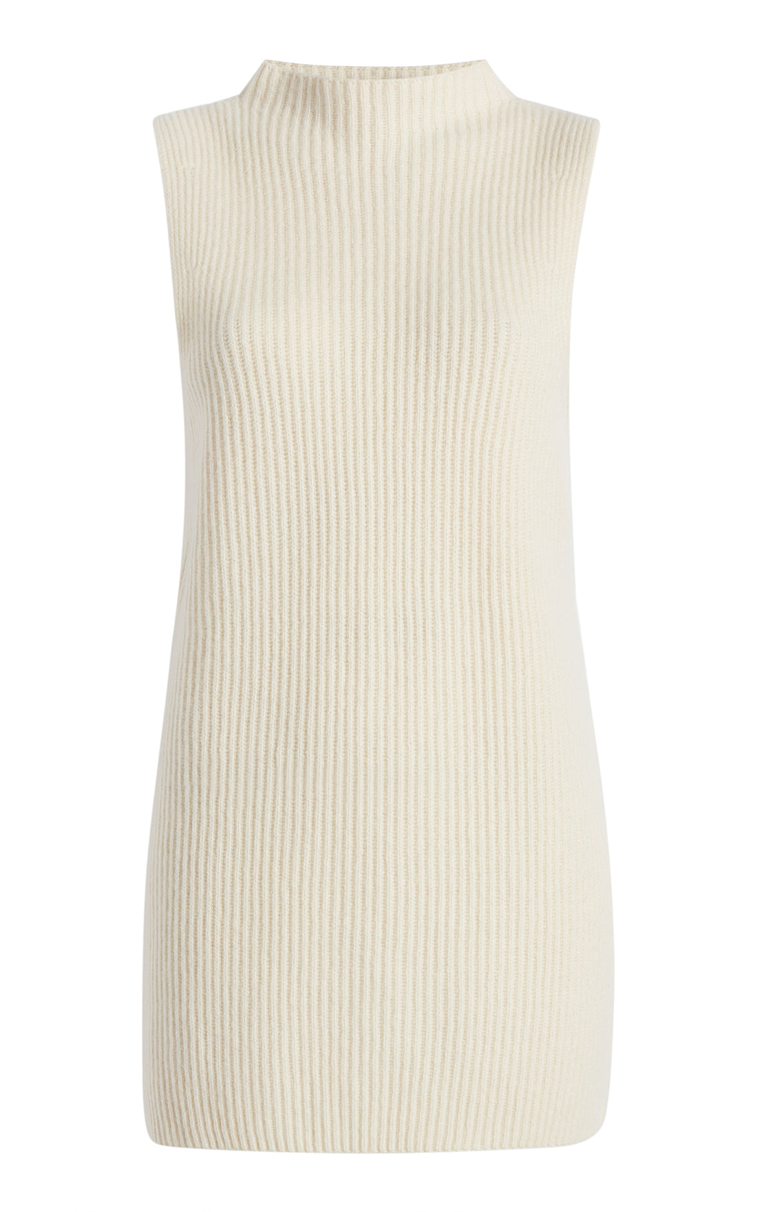 Wide Ribbed Sweater Tank Top Off White