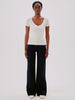 Another Tomorrow Ballet Scoop Tee in Vanilla – Jersey Women's Top