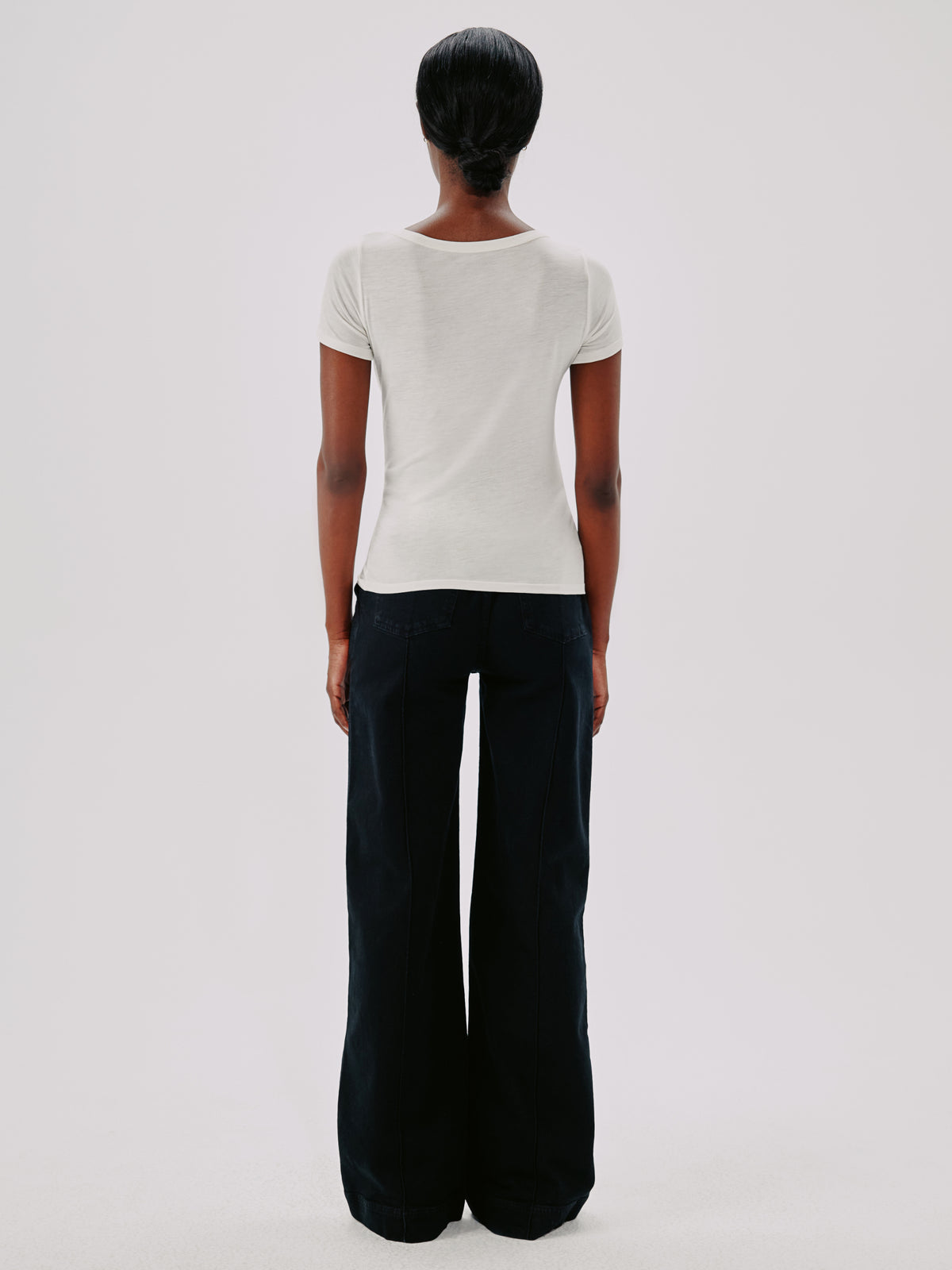 Another Tomorrow Ballet Scoop Tee in Vanilla – Jersey Women's Top